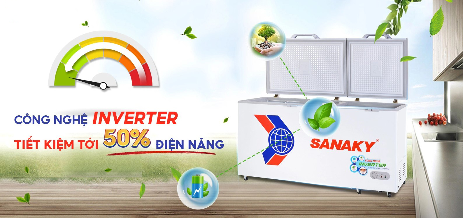 Tủ đông Sanaky VH-6699HY3 Inverter tiết kiệm điện năng hiệu quả