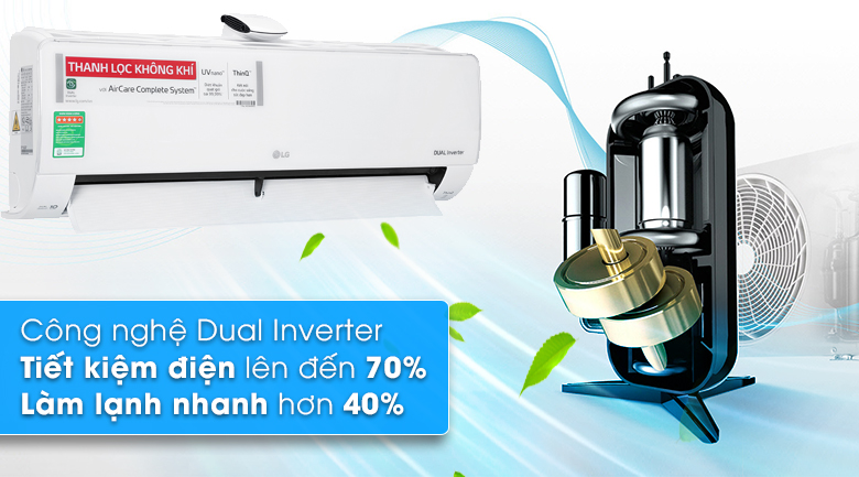 Công nghệ Dual Cool Inverter trên điều hòa LG V13APFUV 12000BTU
