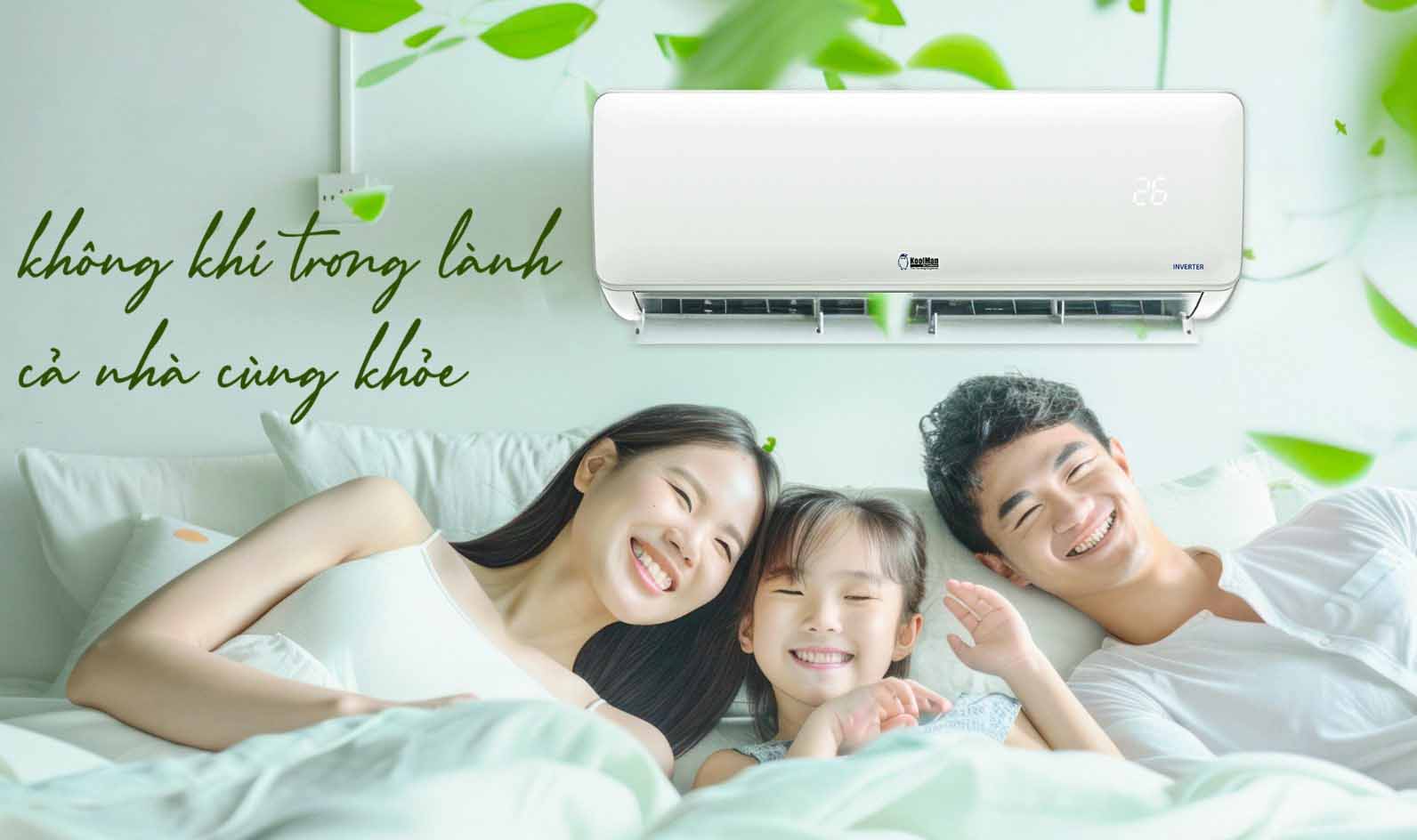Điều hòa KoolMan KWVH-183BMD/KCVH-183BMDW Inverter thanh lọc không khí, bảo vệ sức khỏe