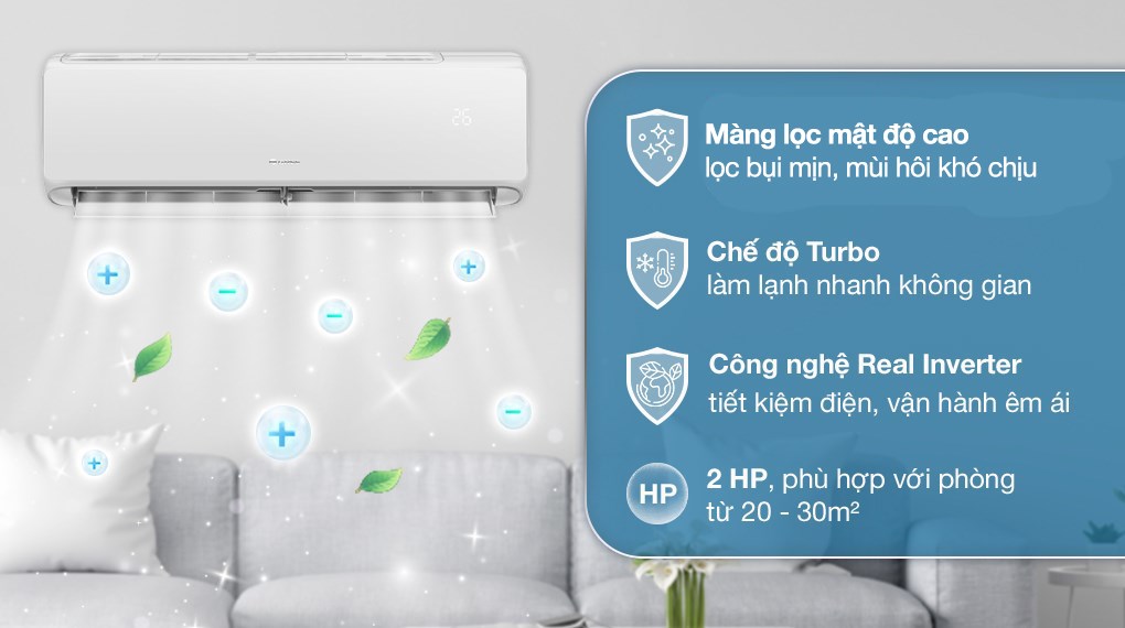 Điều Hòa Gree Inverter 18000BTU 1 Chiều CHARM18CI