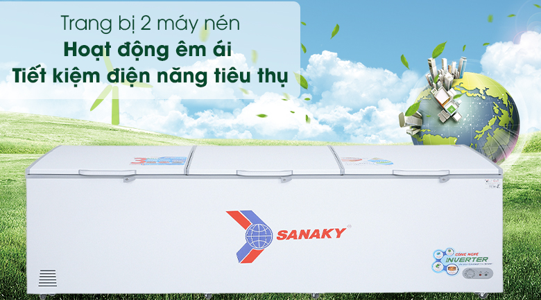Tủ đông Sanaky VH-1399HY3 Inverter tiết kiệm điện năng vượt trội
